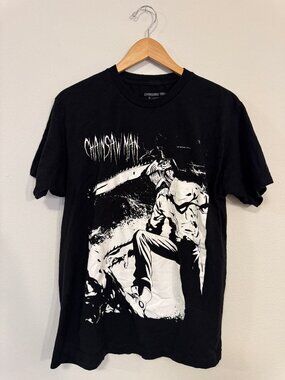 Chainsaw Man Crunchyroll Jumbo Denji Graphic T-Shirt Black White Men's L